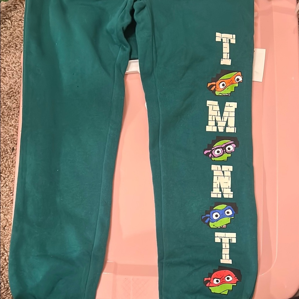 Kids TMNT green sweat bottoms